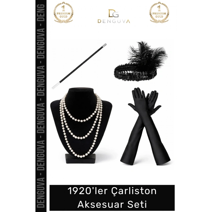 #KostümSeti İnci Kolye Eldiven Sigara Tutucu Saç Bandı Retro Kostüm 1920’ler Çarliston Aksesuar Seti