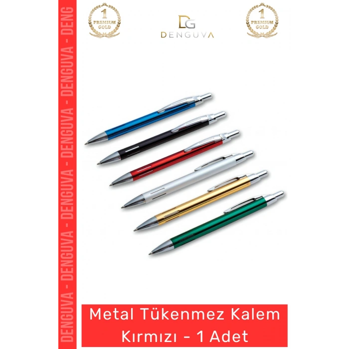 #Kalem Kurumsal Hediye Prestijli Ofis Şık Ergonomik Gövde Metal Tükenmez Kalem Kırmızı 1 Adet