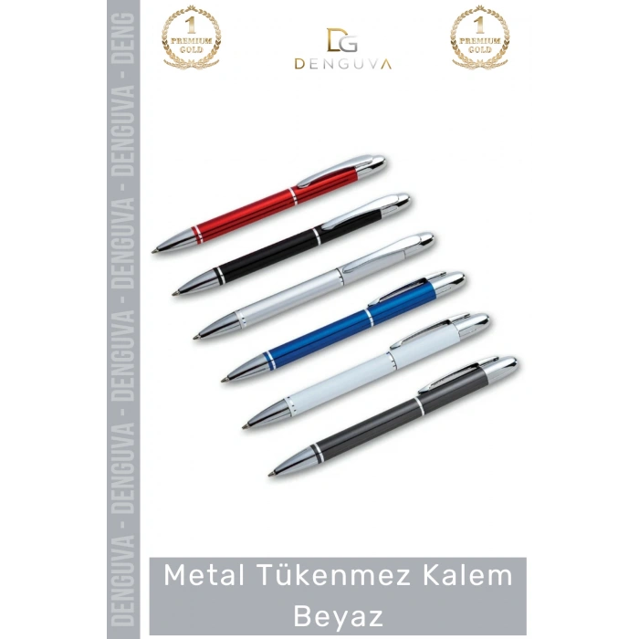 #Kalem Lüks Promosyon Logo Baskılı Kurumsal Hediye Şık Dayanıklı Prestij Metal Tükenmez Kalem Beyaz
