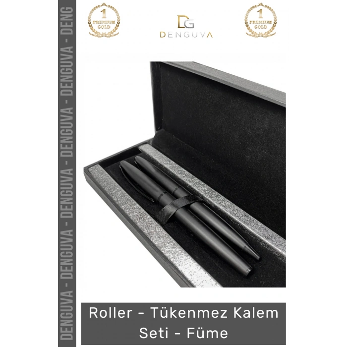 #KalemSeti Prestijli Metal Ergonomik Tasarım Kurumsal Hediye Lüks Roller Tükenmez Kalem Seti Füme