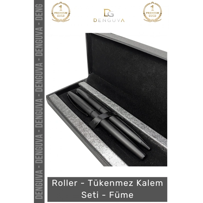 #KalemSeti Prestijli Metal Ergonomik Tasarım Kurumsal Hediye Lüks Roller Tükenmez Kalem Seti Füme