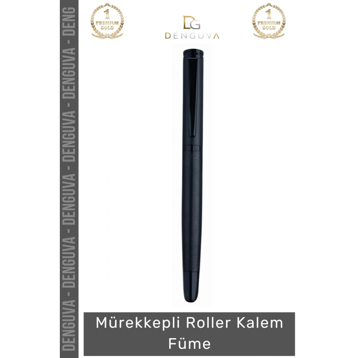 #Kalem Metal Gövde Mat Profesyonel Ofis Hediye İmza Şık Kaliteli Roller Kalem Füme - 1 Adet