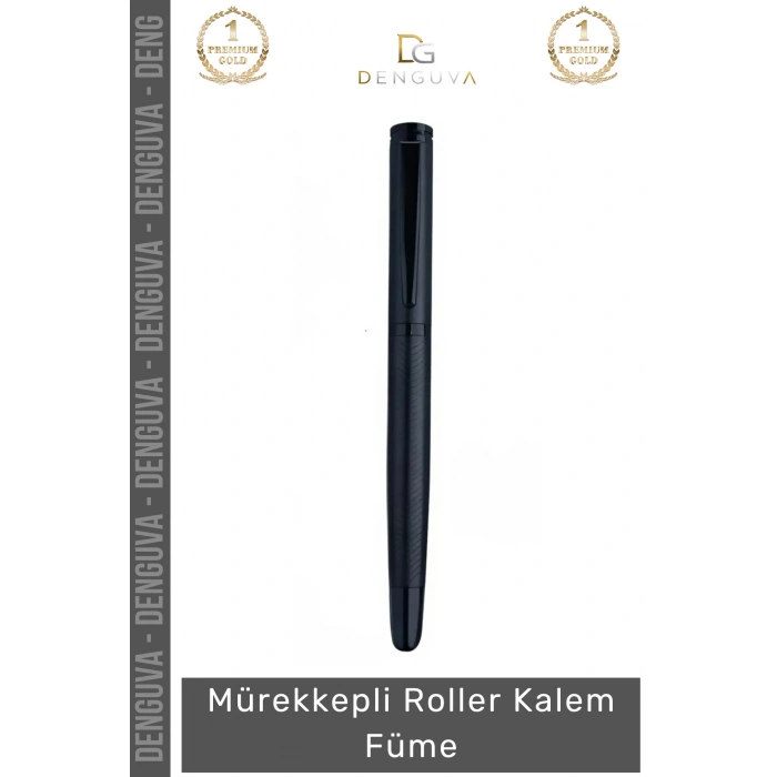 #Kalem Metal Gövde Mat Profesyonel Ofis Hediye İmza Şık Kaliteli Roller Kalem Füme - 1 Adet