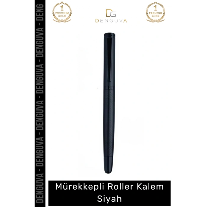 #Kalem Şık Tasarım Lüks Ofis Kırtasiye Kurumsal Hediye Kaliteli Saf Mürekkepli Roller Kalem Siyah - 1 Adet