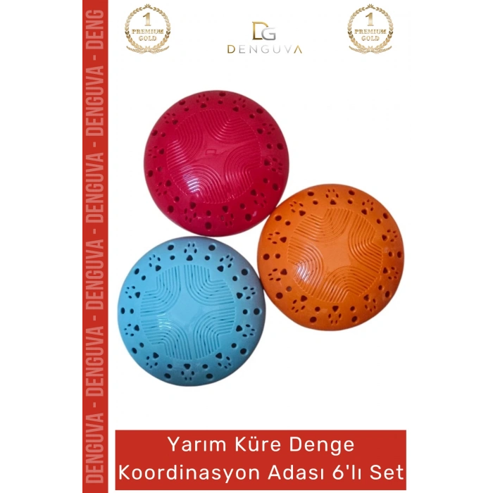 #DengeAdası Çocuk Yarım Küre Kaba Motor Beceri Geliştiren Eğitici Denge Koordinasyon Adası 6lı Set