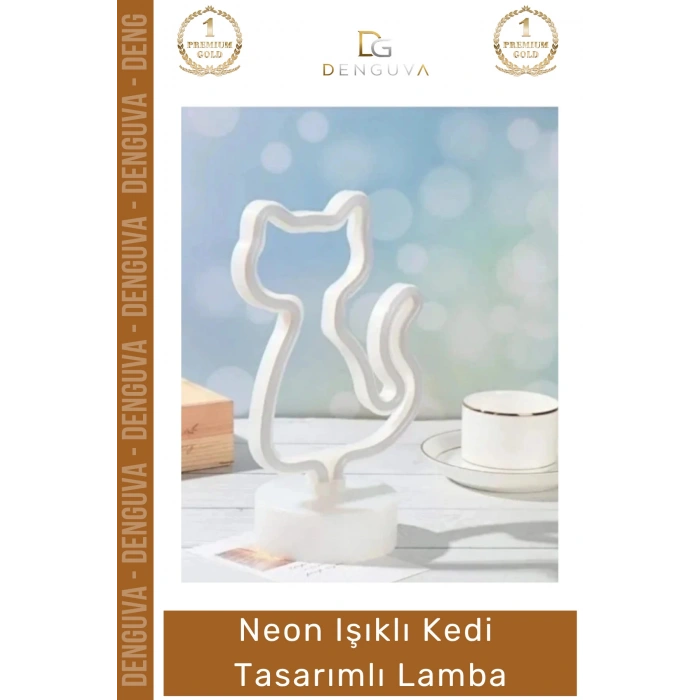 #NeonLamba Dekoratif Modern Neon LED Gece Masa Lambası Hediye Estetik Işıklı Kedi Tasarımlı Lamba