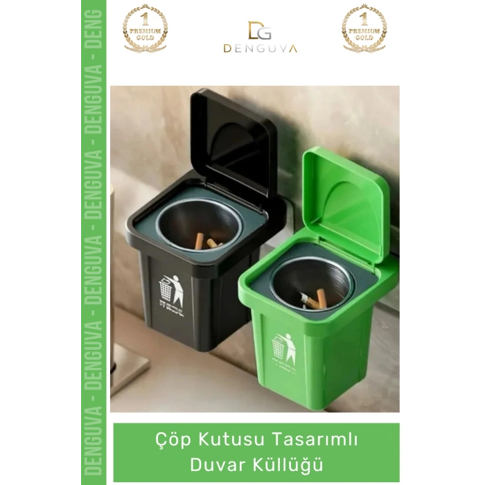 #Küllük Modern Metal Hazneli Dekoratif Kapaklı Askılı Mekan Çöp Kutusu Tasarımlı Duvar Küllüğü