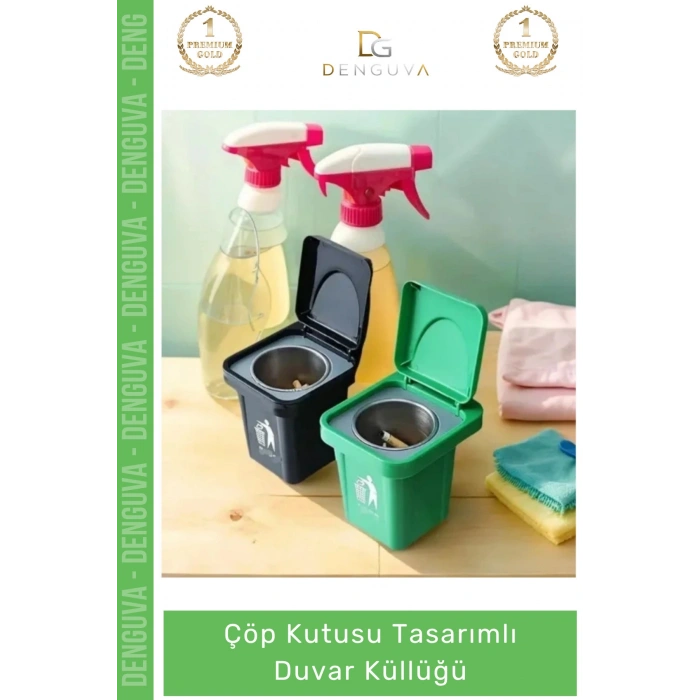 #Küllük Modern Metal Hazneli Dekoratif Kapaklı Askılı Mekan Çöp Kutusu Tasarımlı Duvar Küllüğü