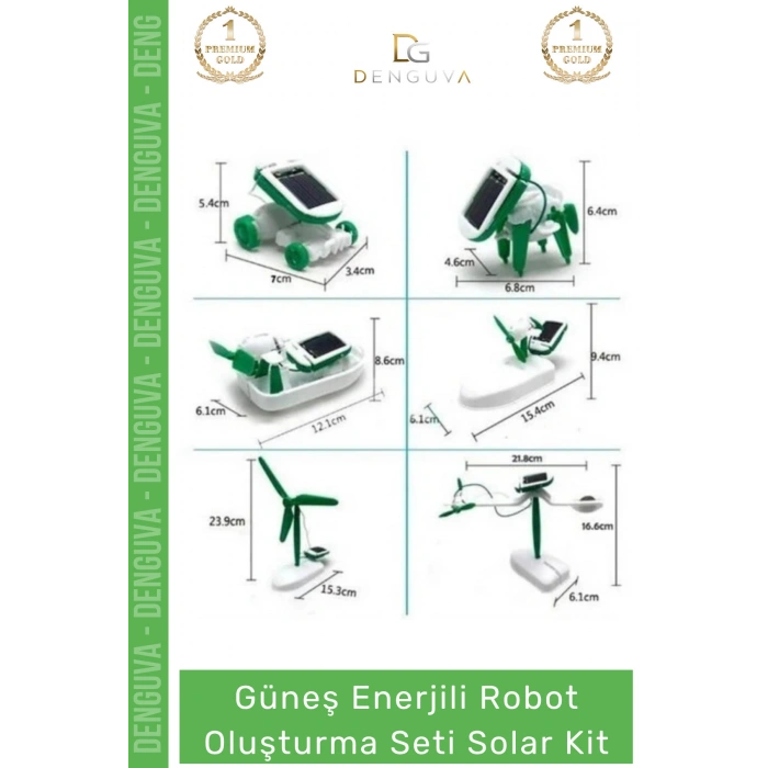 #SolarSet STEM Eğitici Robotik Hobi Fen Set Güneş Enerjili Robot Oluşturma Seti Solar Kit 6 in 1