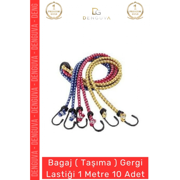 #TaşımaLastği Dayanıklı Esnek Kancalı Yük Sabitleme Güvenli Mukavemetli Taşıma Gergi Lastiği 1 Mt - 10 Adet