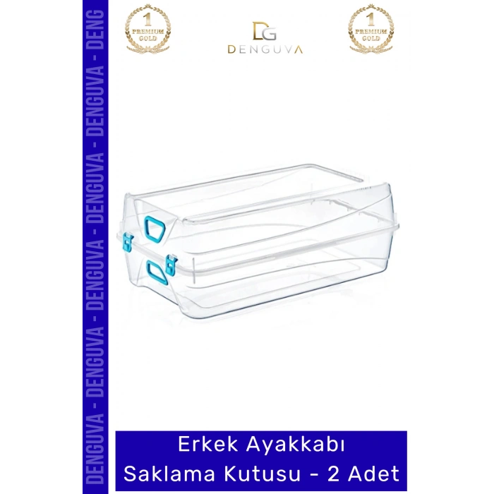#AyakkabıKutusu Şeffaf Plastik İstiflenebilir Katlanabilir Modüler Modern Saklama Erkek Ayakkabı Kutusu - 2 Adet