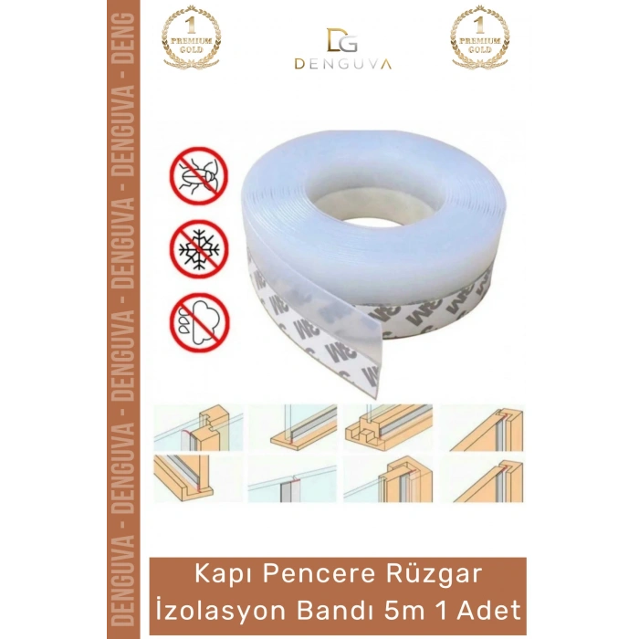 #YalıtımBandı Isı Yalıtım Kapı Pencere Sızdırmazlık Bariyeri Profesyonel 5 Metre Rüzgar Kesici Bant