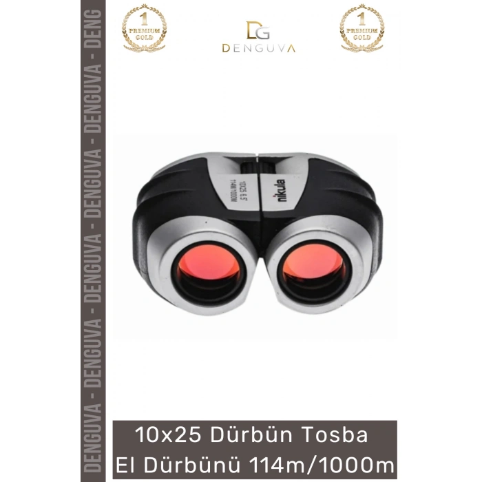 #Dürbün Nikula 10x25 Profesyonel Optik Mercekli Su Geçirmez Kompakt Tosba El Dürbünü 114m/1000m