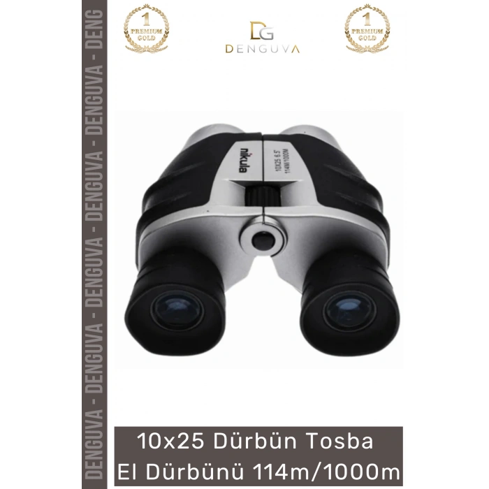 #Dürbün Nikula 10x25 Profesyonel Optik Mercekli Su Geçirmez Kompakt Tosba El Dürbünü 114m/1000m
