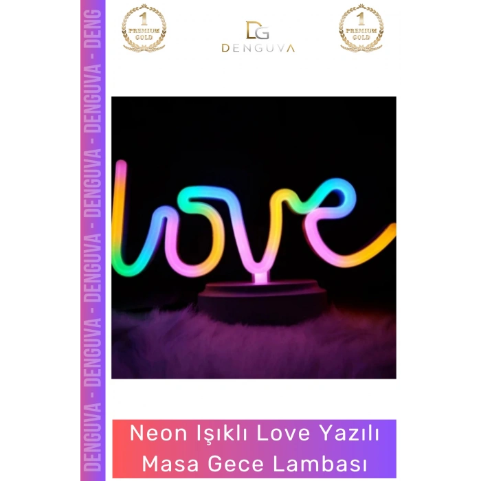 #GeceLambası Tasarım Neon LED Dekoratif Hediyelik Modern Şık Estetik Love Yazılı Masa Gece Lambası