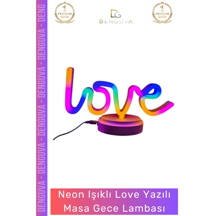#GeceLambası Tasarım Neon LED Dekoratif Hediyelik Modern Şık Estetik Love Yazılı Masa Gece Lambası