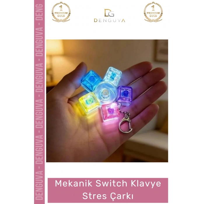 #StresÇarkı Mekanik Klavye Switch Şeffaf Akrilik Rulman Stres Çarkı Renkli Tuşlu Fidget Oyuncak