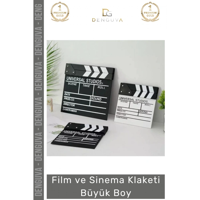 #Klaket Profesyonel Prodüksiyon Ahşap Film Çekim Dekoratif Aksesuar Sinema Klaketi Büyük Boy