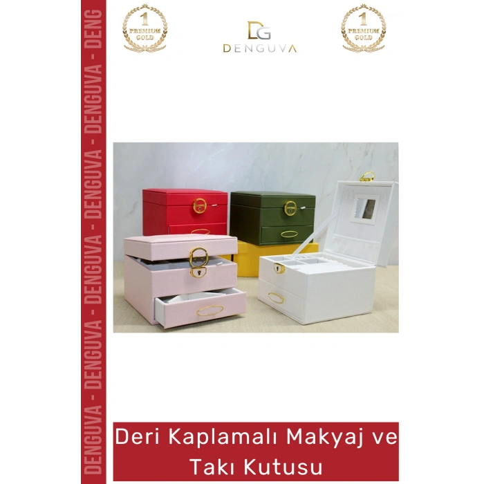 #TakıKutusu Lüks Şık Organizer Takı Çantası Modern Saklama Kutusu Deri Kaplamalı Makyaj Takı Kutusu