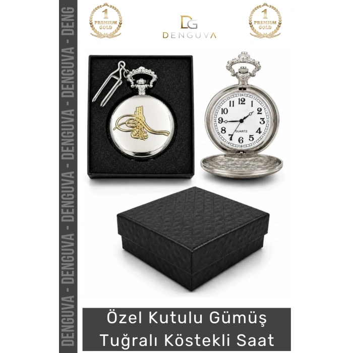 #KöstekliSaat Osmanlı Gümüş Kaplama Nostaljik Koleksiyonluk Hediyelik Gümüş Tuğralı Köstekli Saat