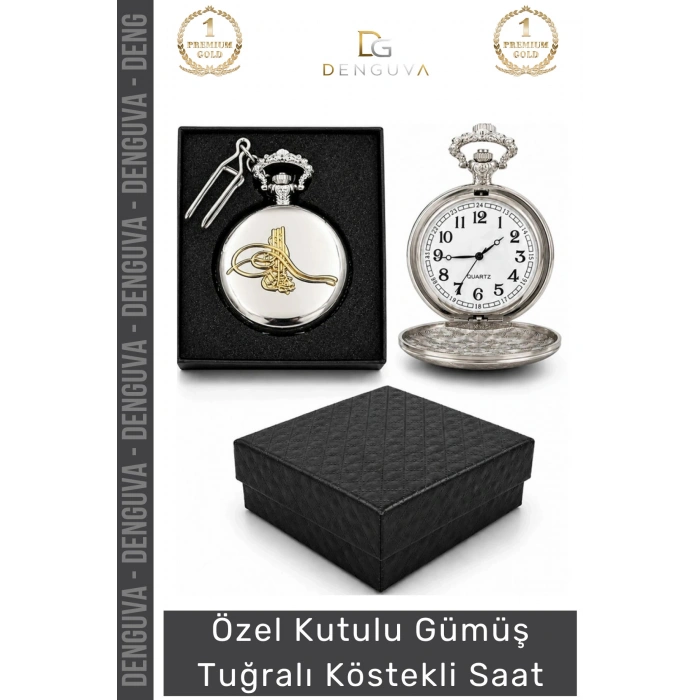 #KöstekliSaat Osmanlı Gümüş Kaplama Nostaljik Koleksiyonluk Hediyelik Gümüş Tuğralı Köstekli Saat