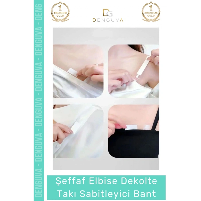 #KıyafetBandı Şeffaf Çift Taraflı Vücut Kıyafet Sabitleyici Yaka Bluz Elbise Kaydırmaz 36 Parça Bant