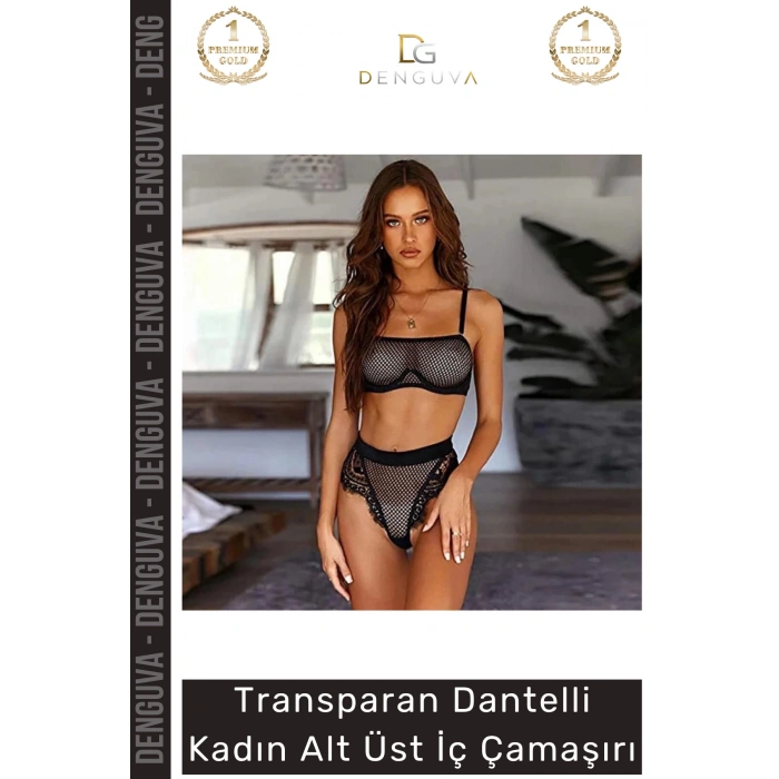 #FanteziGiyim Dantel Detaylı Transparan Zarif Yerli Kaliteli Estetik Set Alt Üst Kadın İç Çamaşırı