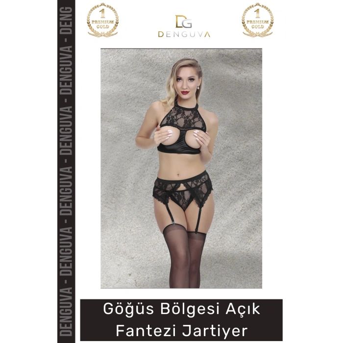 #FanteziJartiyer Dantel Detaylı Transparan Şık Kaliteli Yerli Tasarım Göğüs Bölgesi Açık Fantezi Jartiyer