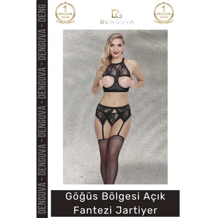 #FanteziJartiyer Dantel Detaylı Transparan Şık Kaliteli Yerli Tasarım Göğüs Bölgesi Açık Fantezi Jartiyer