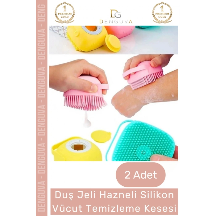 #Lif Şampuan Hazneli Silikon Köpek Kedi Yıkama Fırçası Vücut Temizleme Kesesi Banyo Lifi - 2 Adet