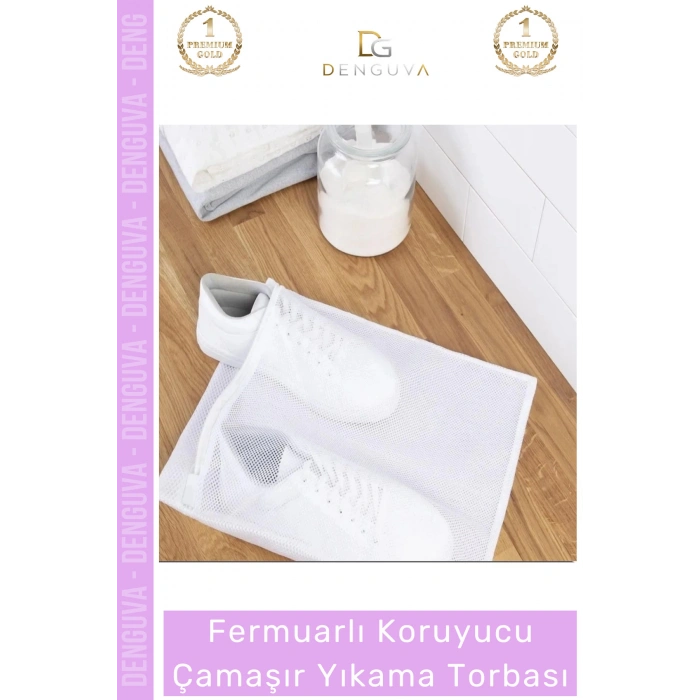 Özel Üretim Premium Koruyucu Fermuarlı Leke Çıkartıcı Ayakkabı Çamaşır Yıkama Torbası Filesi - 2 Adet