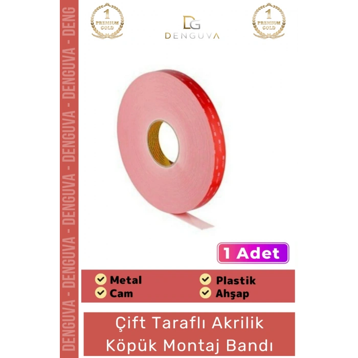 #MontajBandı Çift Taraflı Güçlü PE Köpük Akrilik Yapışkanlı Sabitleme Montaj Bandı 19mm X 2mt - 1 Adet