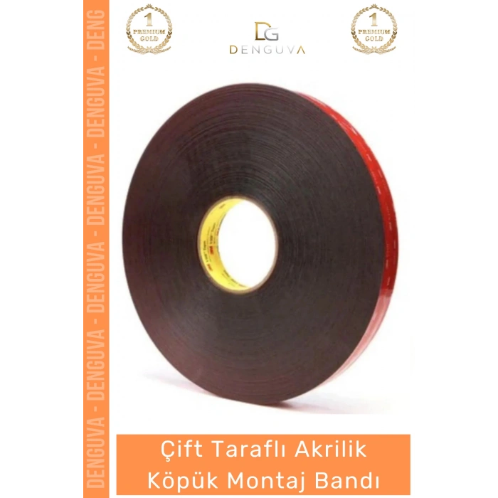 #MontajBandı Çift Taraflı Güçlü PE Köpük Akrilik Yapışkanlı Sabitleme Montaj Bandı 19mm X 2mt - 5 Adet