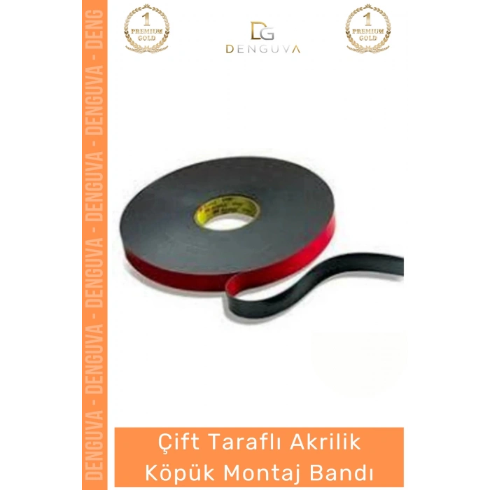 #MontajBandı Çift Taraflı Güçlü PE Köpük Akrilik Yapışkanlı Sabitleme Montaj Bandı 19mm X 2mt - 5 Adet