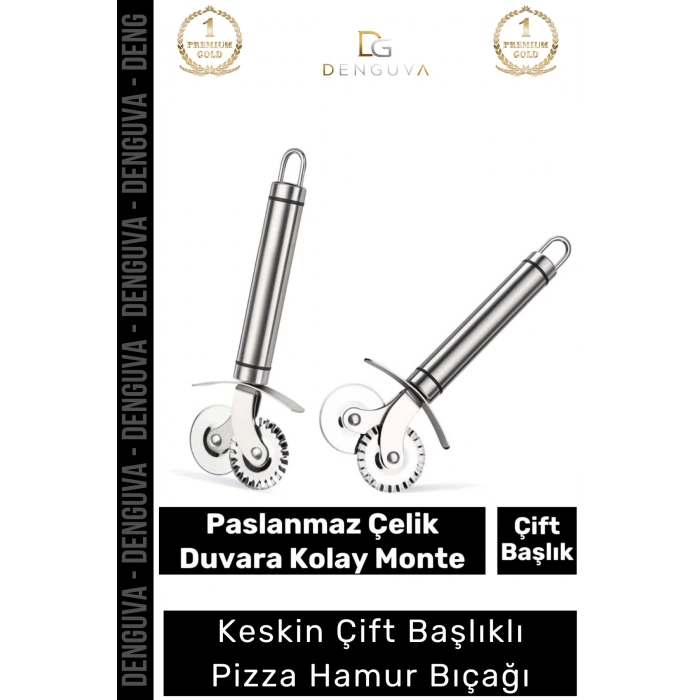 #HamurBıçağı Paslanmaz Çelik Keskin Profesyonel Mutfak Pratik Hamur Çift Başlıklı Pizza Hamur Bıçağı