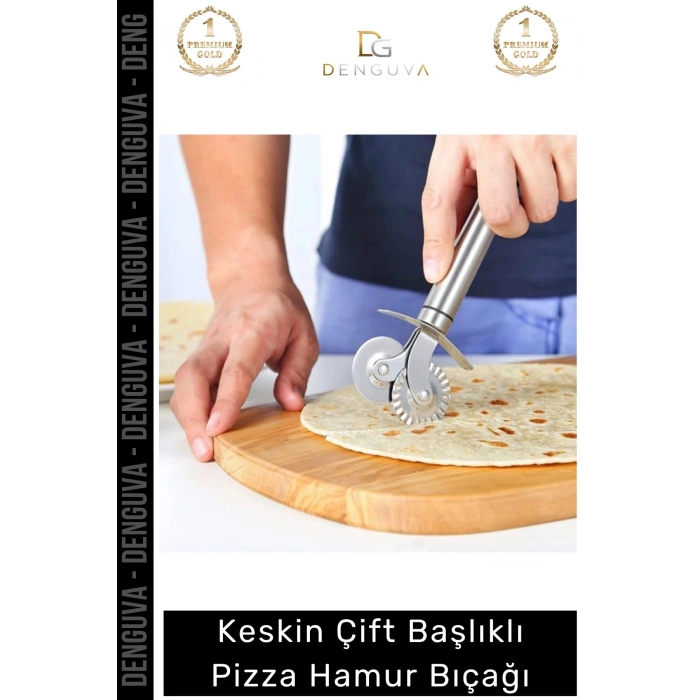#HamurBıçağı Paslanmaz Çelik Keskin Profesyonel Mutfak Pratik Hamur Çift Başlıklı Pizza Hamur Bıçağı