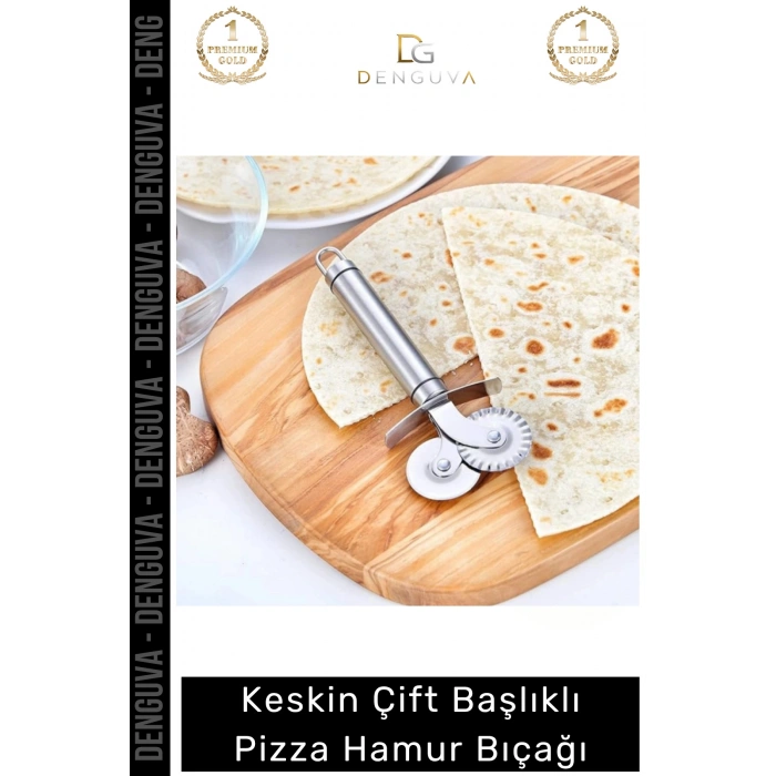 #HamurBıçağı Paslanmaz Çelik Keskin Profesyonel Mutfak Pratik Hamur Çift Başlıklı Pizza Hamur Bıçağı