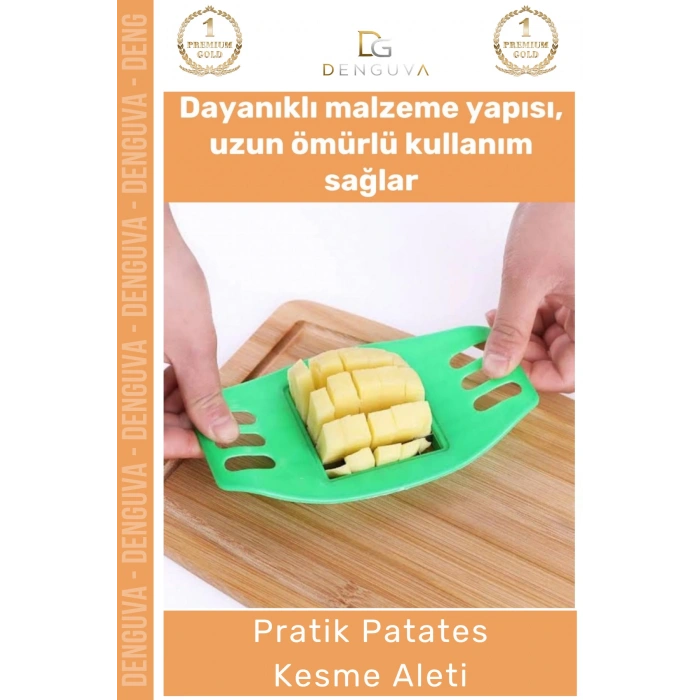 #KesmeAleti Pratik Patates Kesici İ Taraflı Kulplu Kızartmalık Hızlı Homojen Doğrama Düzenli Kesme Aleti