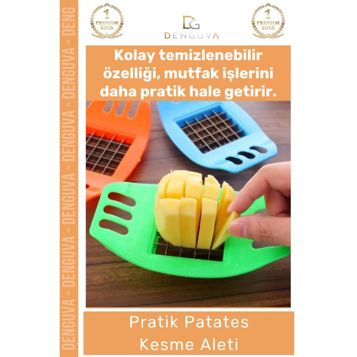 #KesmeAleti Pratik Patates Kesici İ Taraflı Kulplu Kızartmalık Hızlı Homojen Doğrama Düzenli Kesme Aleti