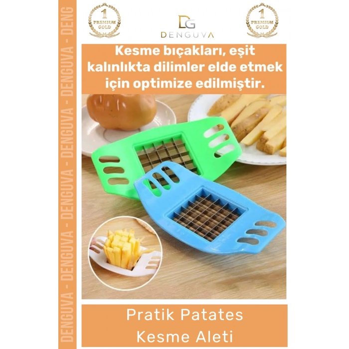 #KesmeAleti Pratik Patates Kesici İ Taraflı Kulplu Kızartmalık Hızlı Homojen Doğrama Düzenli Kesme Aleti