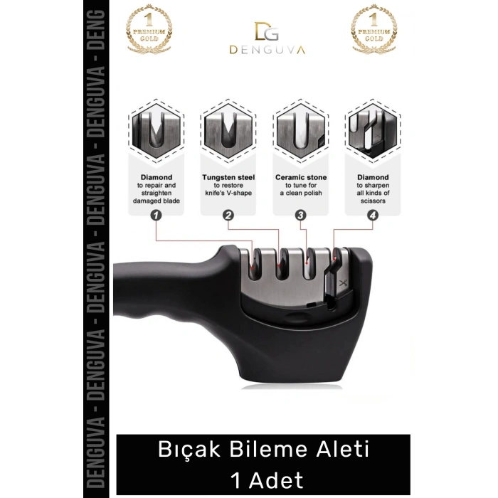 #BilemeAleti Profesyonel Mutfak Makası Bileyici 3 Açılı Elmas Uçlu Ergonomik Kolay Bıçak Bileme Aleti