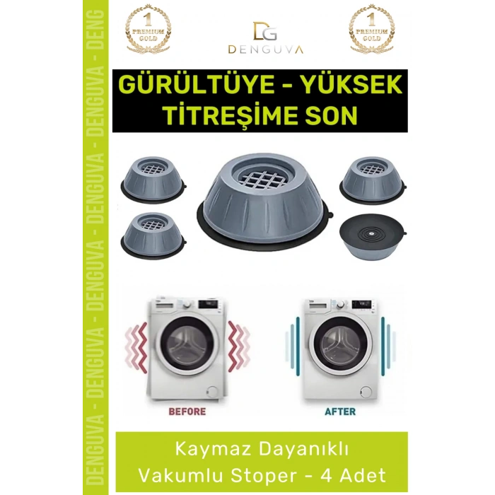 #AyakPedi Titreşim Önleyici Gürültü Emici Kaymaz Taban Çamaşır Bulaşık Makinesi 4 Adet Ayak Pedi