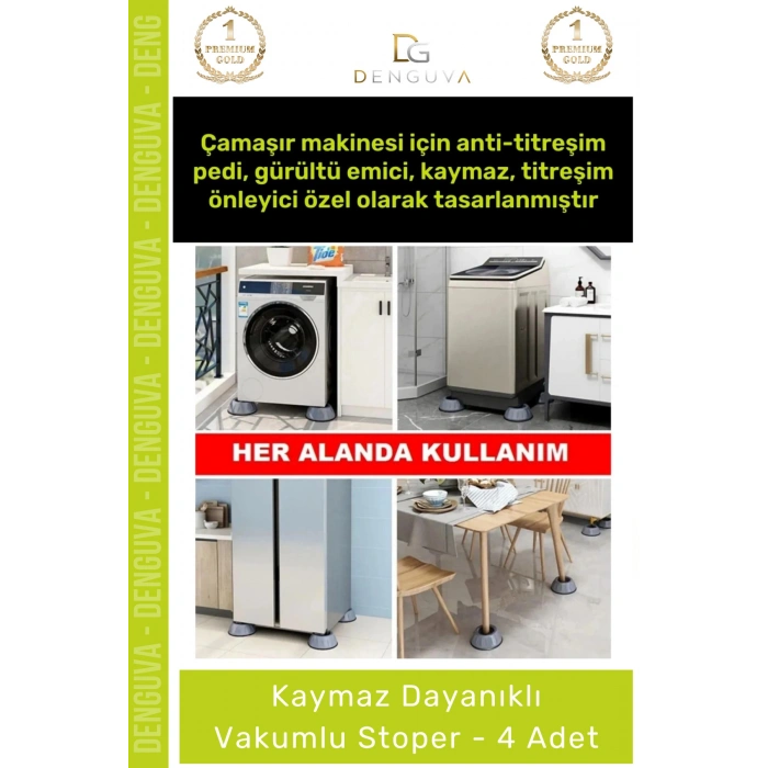 #AyakPedi Titreşim Önleyici Gürültü Emici Kaymaz Taban Çamaşır Bulaşık Makinesi 4 Adet Ayak Pedi