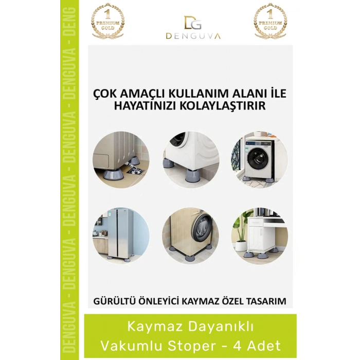 #AyakPedi Titreşim Önleyici Gürültü Emici Kaymaz Taban Çamaşır Bulaşık Makinesi 4 Adet Ayak Pedi