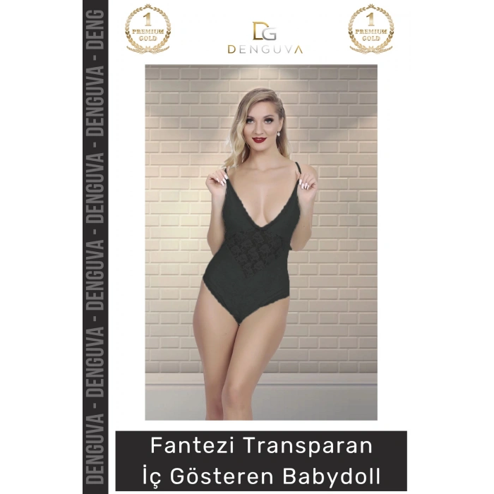 #FanteziBabydoll Dantel Detaylı Feminen Kaliteli Tasarım Lüks Seksi Transparan İç Gösteren Şık Babydoll