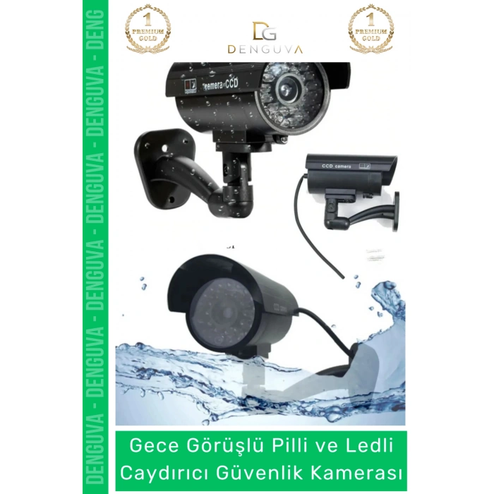 #GüvenlikKamerası Caydırıcı Gece Görüş Görünümlü Aktivasyon Işıklı Pilli Kaliteli Güvenlik Kamerası - 4 Adet
