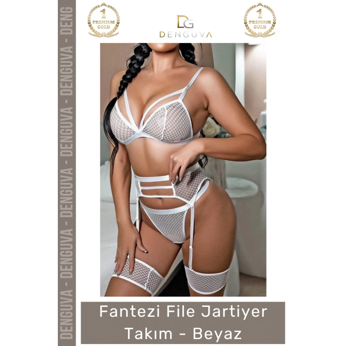 #JartiyerTakım Şık Seksi Dantel Detaylı Esnek Konforlu Kalite İç Giyim Fantezi File Jartiyer Takım