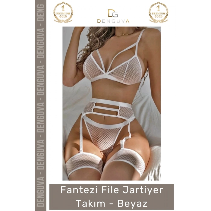 #JartiyerTakım Şık Seksi Dantel Detaylı Esnek Konforlu Kalite İç Giyim Fantezi File Jartiyer Takım
