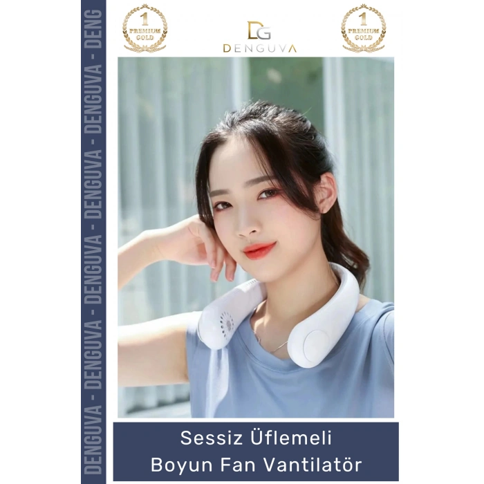 BoyunFanı Şarjlı Taşınabilir Mini USB Sessiz Fan Güçlü Motorlu Giyilebilir Şık Üflemeli Boyun Vantilatör