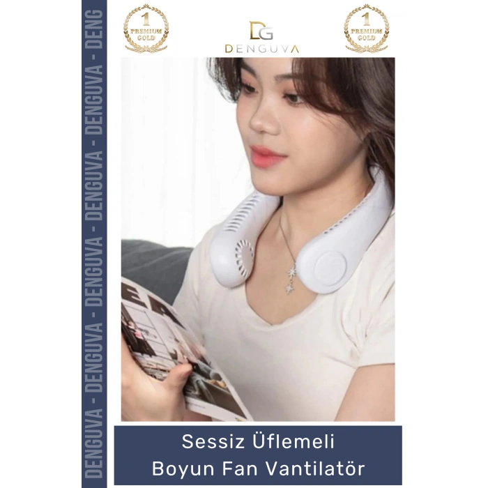 BoyunFanı Şarjlı Taşınabilir Mini USB Sessiz Fan Güçlü Motorlu Giyilebilir Şık Üflemeli Boyun Vantilatör